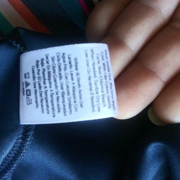 Wonder Nation Girl's size 18 navy blue multicolored  striped dress - Picture 15 of 16